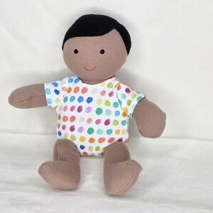 Polka Dot Plush Doll with Brown Accents